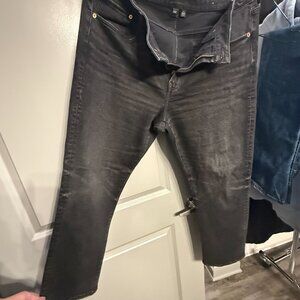 American Eagle Outfitters Flex Tapered Jeans Men's 36x32 Black Denim Stretch